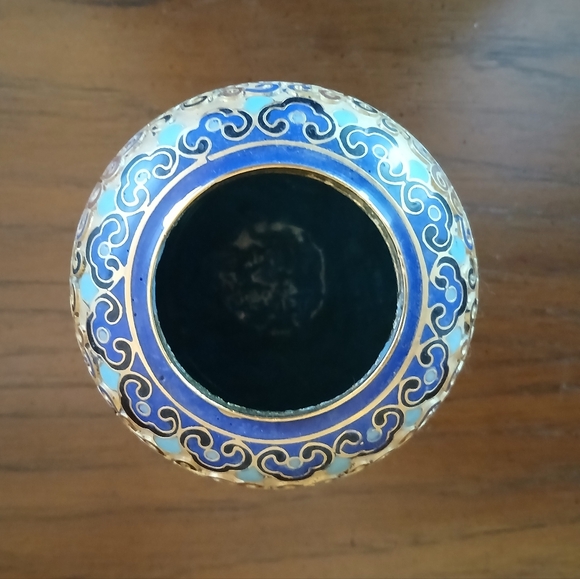 Vintage Chinese Cloisonné Vase Ginger Jar - Picture 9 of 12